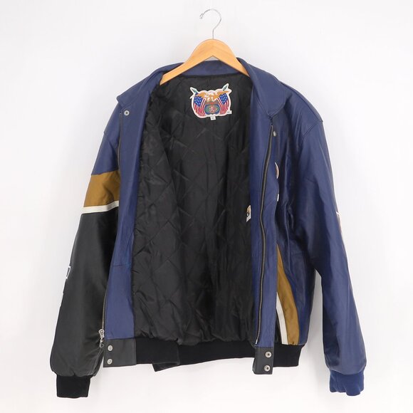 VINTAGE JEFF HAMILTON St. Louis Rams NFL Leather Jacket Size XL - Picture 4 of 13